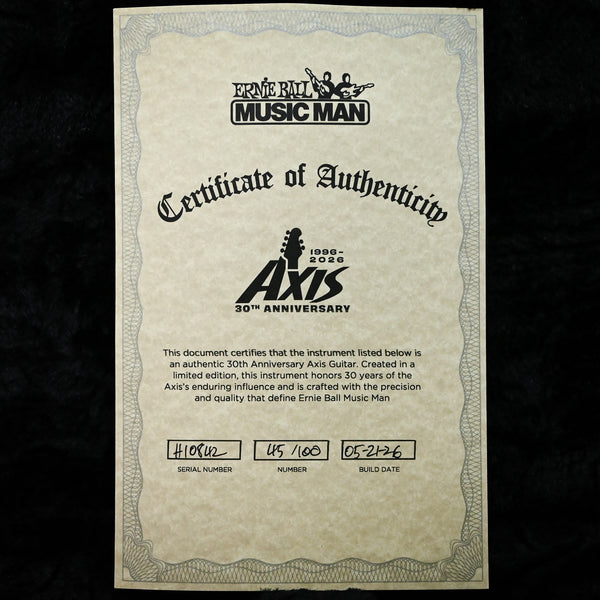 Ernie Ball Music Man Axis 30th Anniversary (No. 45 of 100) Electric Guitar- Translucent Pink 2026 (H10842)