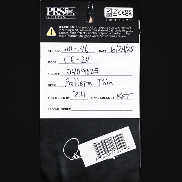 PRS CE 24 Electric Guitar- Black Amber 2025 (0409025)
