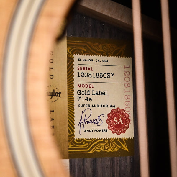 Taylor Gold Label 714e Acoustic/ Electric Guitar- Natural (1208185037)
