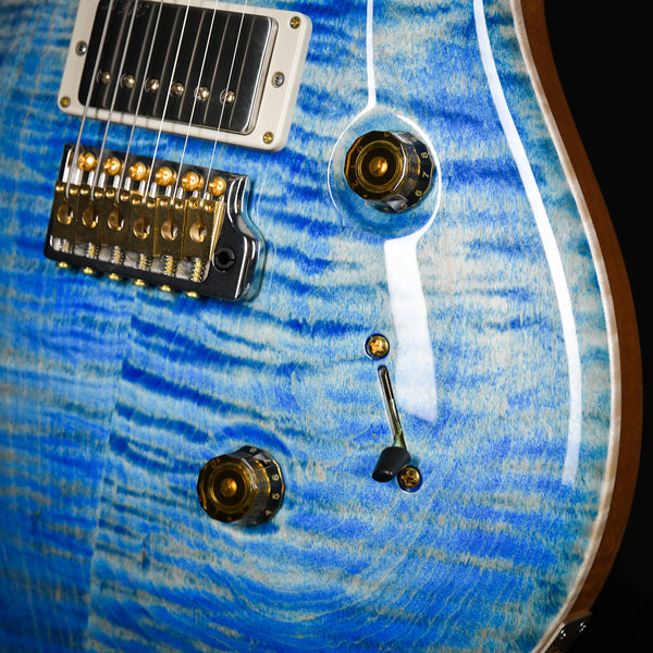 PRS Wood Library Custom 24 10 Top Stained Flame Maple Neck Brazilian Rosewood Faded Blue Jean 2023 (0359546)