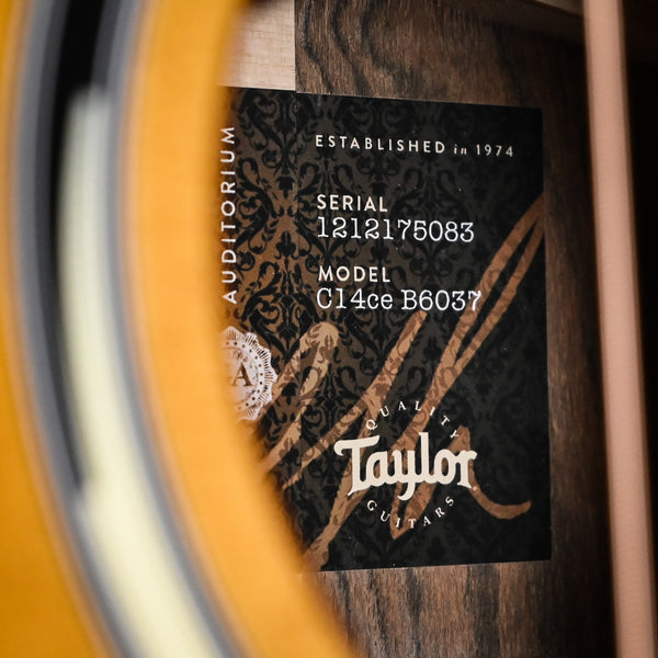 Taylor C14ce B6037 w/ Port Orford Cedar Top & Bocote Back and Sides Acoustic-Electric Guitar 2025 (1212175083) NAMM 2026
