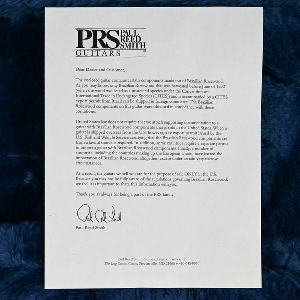 PRS Custom 24 Wood Library w/ 10-Top, Brazilian Rosewood, & DMO Pickups- Faded Blue 2025 (0401669)