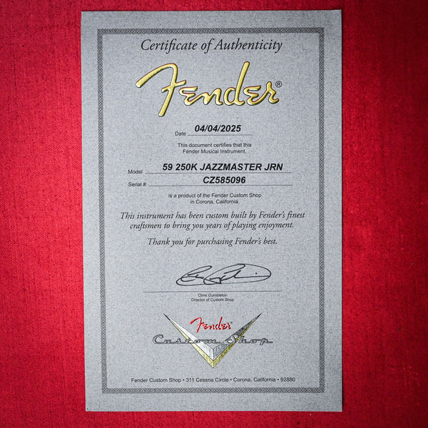 Fender Custom Shop '59 Jazzmaster 250K Journeyman- Chocolate 3 Tone Sunburst 2025 (CZ585096)