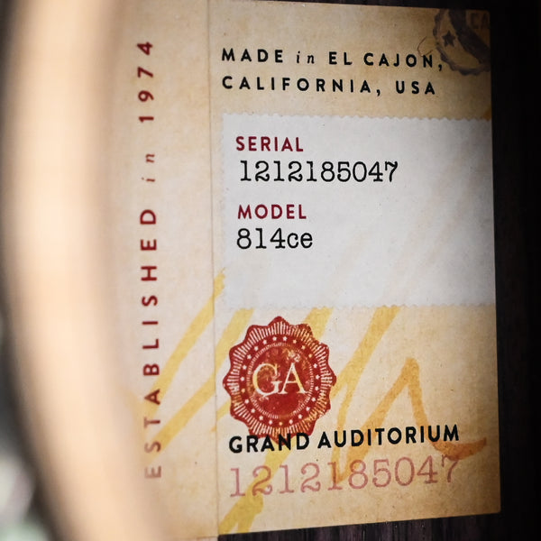 Taylor 814ce w/ Sitka Spruce Top & Indian Rosewood Back and Sides Acoustic-Electric Guitar 2025 (1212185047)