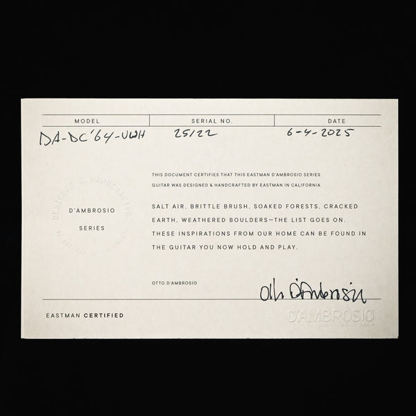 Eastman D'Ambrosio Series DC'64- Vintage White 2025 (25122)