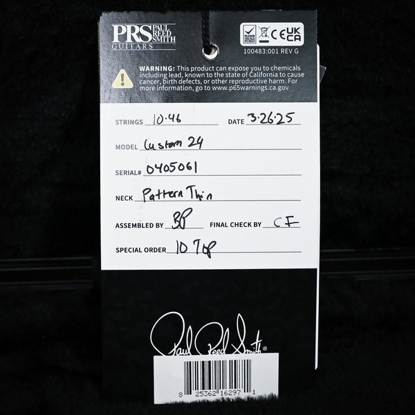 PRS Custom 24 w/ 10-Top & DMO Pickups- Gray Black 2025 (0405061)