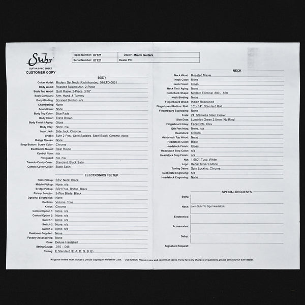 Suhr Modern Set-Neck Limited Edition- Blue Fade 2026 (87121)