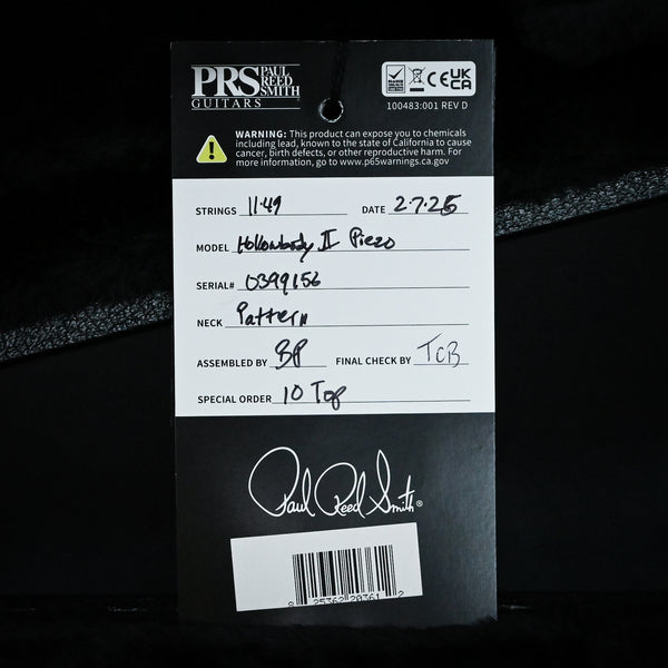 PRS Hollowbody II Piezo w/ 10 Top Electric Guitar- Charcoal 2025 (0399156)