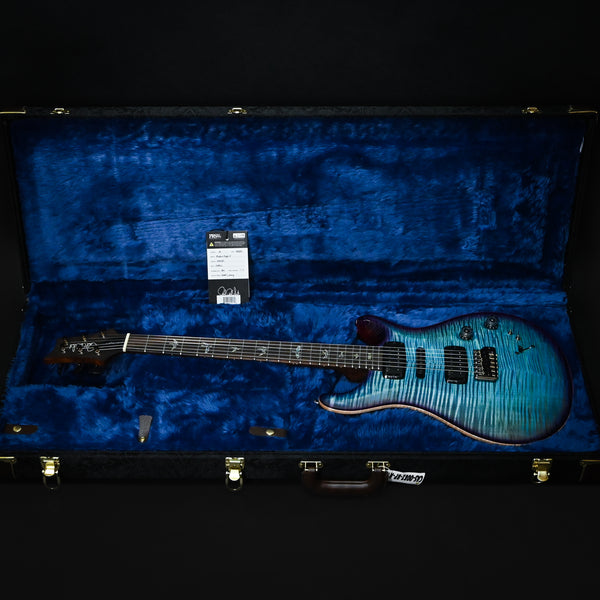 PRS Modern Eagle V Wood Library w/ 10-Top & Brazilian Rosewood Fingerboard Electric Guitar- Lake Blue w/ Purple Burst 2025 (0414987)