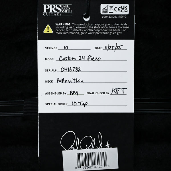 PRS Custom 24 Piezo w/ 10-Top & DMO Pickups Electric Guitar- Custom Color 2025 (0416782)