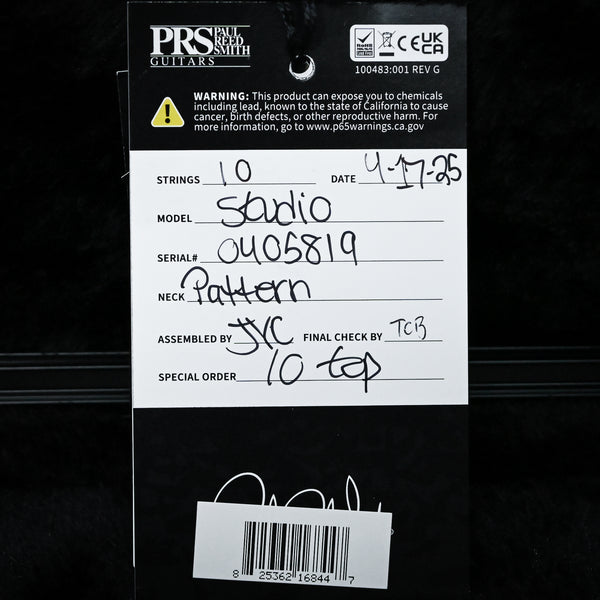 PRS Studio w/ 10-Top Electric Guitar- Black Gold Wraparound Smokeburst 2025 (0405819)