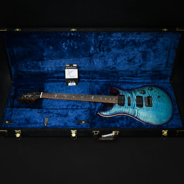 PRS Modern Eagle V Wood Library w/ 10-Top & Brazilian Rosewood Fingerboard Electric Guitar- Lake Blue w/ Purple Burst 2025 (0416652)