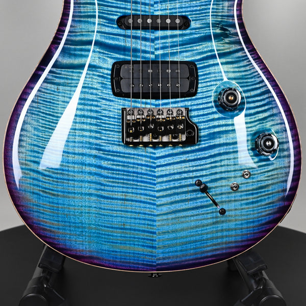 PRS Modern Eagle V Wood Library w/ 10-Top & Brazilian Rosewood Fingerboard Electric Guitar- Lake Blue w/ Purple Burst 2025 (0416652)