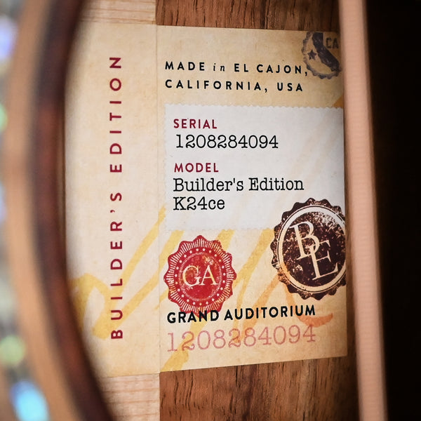Taylor Builder's Edition K24ce Acoustic/ Electric Guitar- Natural (1208284094)