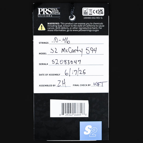 PRS S2 McCarty 594 Electric Guitar- Lake Blue 2025 (S2083047)