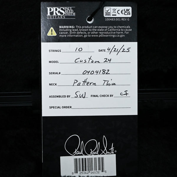 PRS Custom 24 w/ DMO Pickups- Charcoal Burst 2025 (0404182)