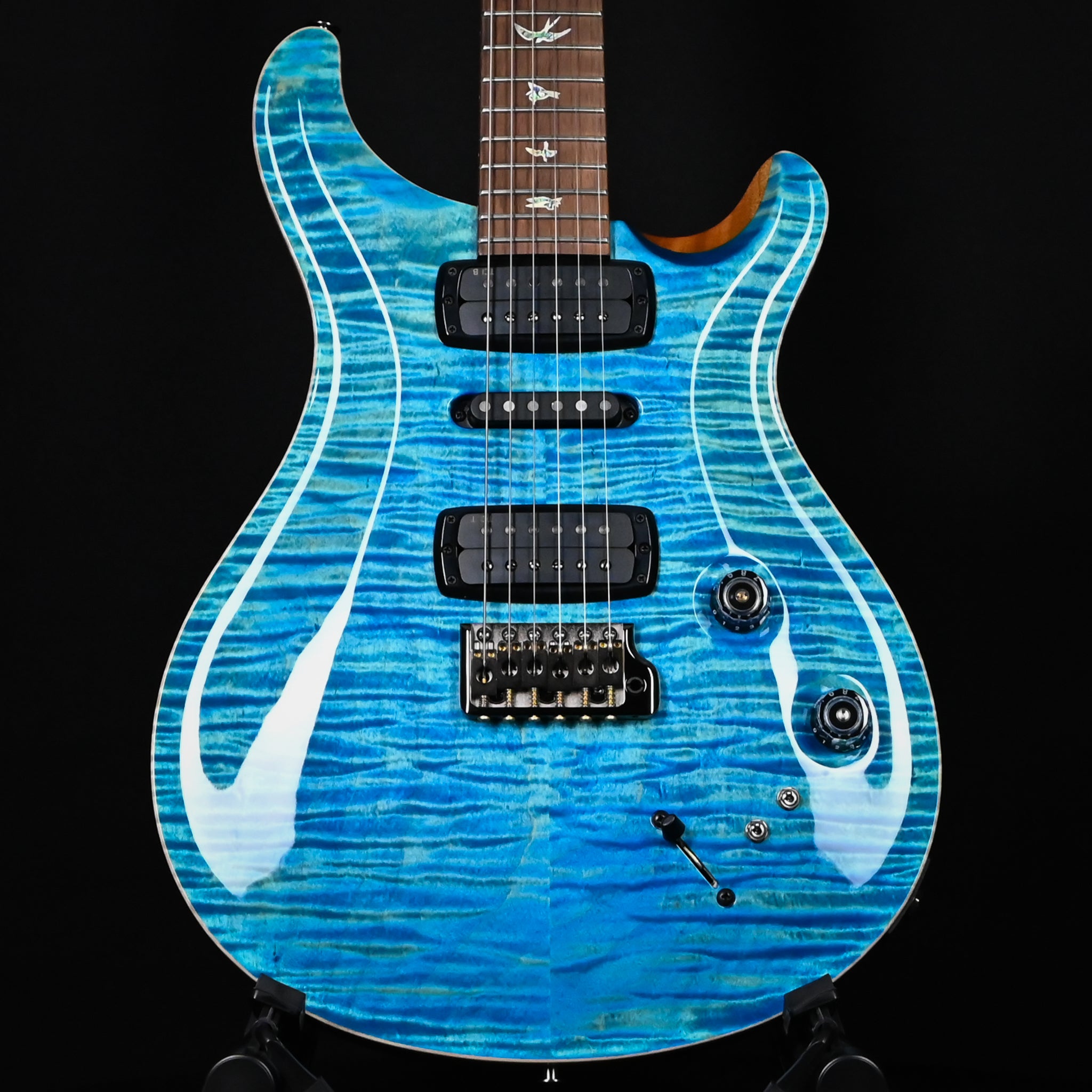 PRS Modern Eagle V Wood Library w/ 10-Top & Brazilian Rosewood Fingerboard Electric Guitar- Aquabluex 2025 (0416654)