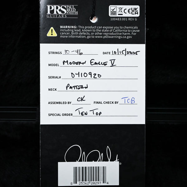 PRS Modern Eagle V w/ 10-Top Electric Guitar- Carrol Blue Wraparound Smokeburst 2025 (0410920)