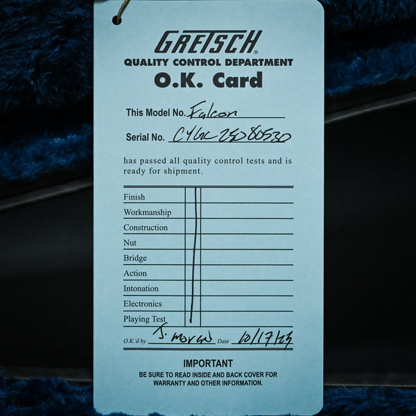 Gretsch Synchromatic Falcon Hollow Body Single-Cut w/ Bigsby- Snowcrest White 2025 (CYGC25080530)