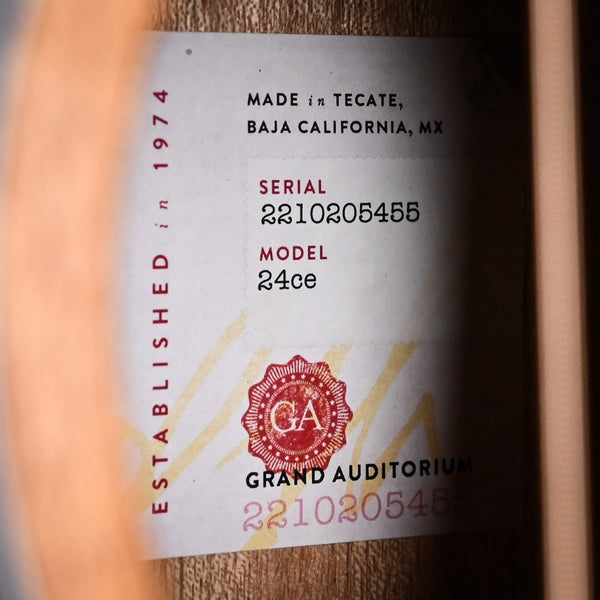 Taylor 24ce Acoustic Guitar- Natural 2025 (2210205455)