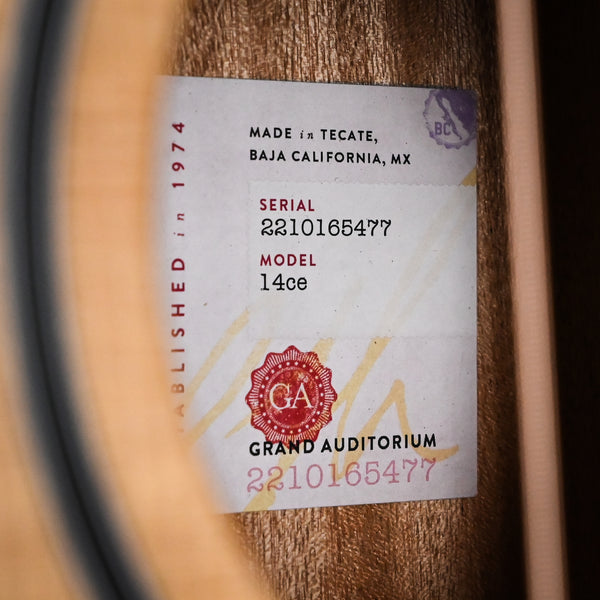 Taylor 14ce Acoustic- Electric Guitar- Natural 2025 (2210165477)