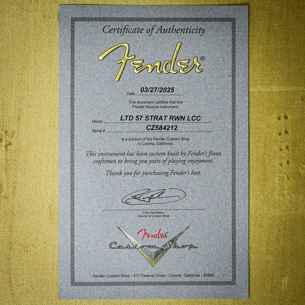 Fender Custom Shop Limited Edition '57 Stratocaster w/ Rosewood Neck, Deluxe Closet Classic- Wide Fade Chocolate 2 Tone Sunburst 2025 (CZ584212) B-Stock