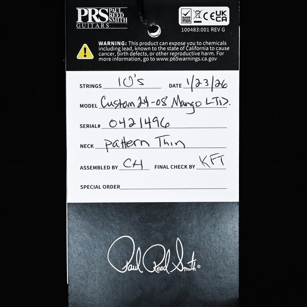 PRS Custom 24-08 Mango Top Limited Edition- Fire Red/ Gray Black Fade 2026 (0421496)