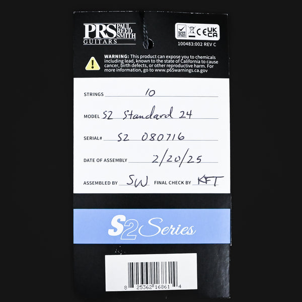 PRS S2 Standard 24 Electric Guitar - Space Blue (S2080716)