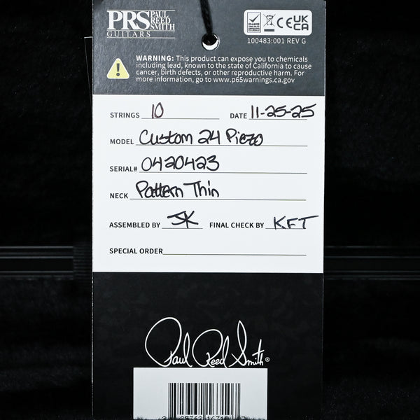 PRS Custom 24 Piezo w/ DMO Pickups Electric Guitar- Gray Black 2025 (0420423)