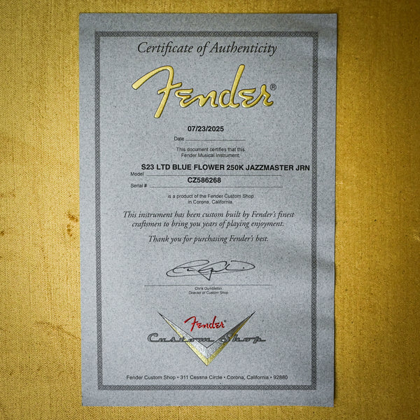 Fender Custom Shop Limited Edition Blue Flower 250K Jazzmaster Journeyman- Age Blue Flower 2025 (CZ586268)