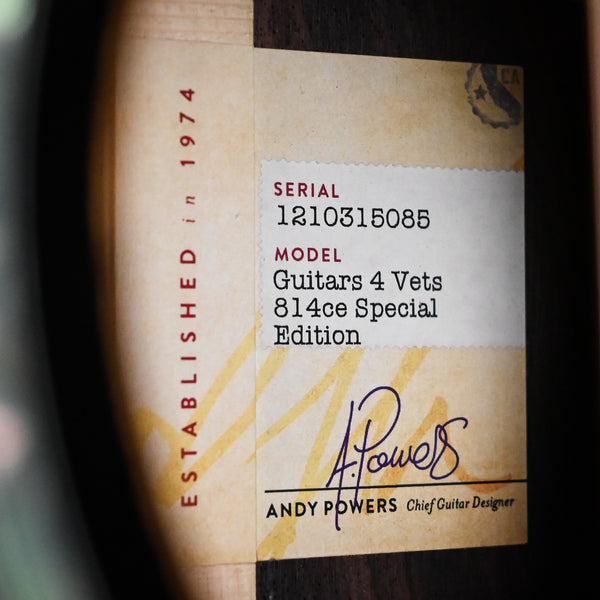 Taylor Guitars 4 Vets 814ce Special Edition Blacktop (1210315085)