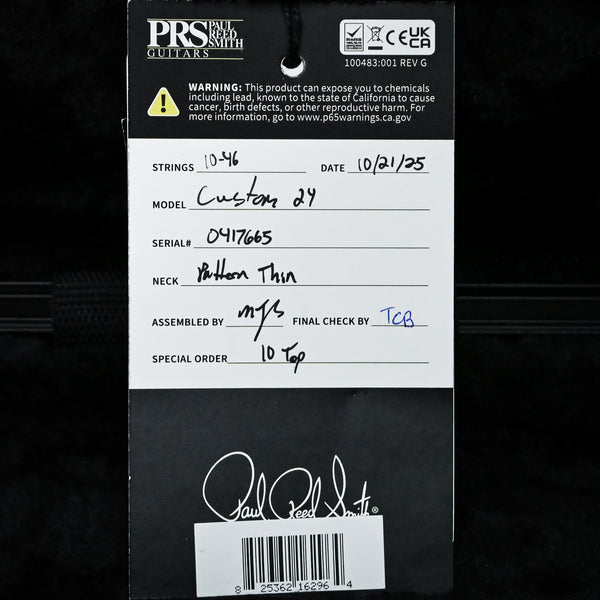 PRS Custom 24 w/ 10-Top & DMO Pickups- Faded Whale Blue 2025 (0417665)