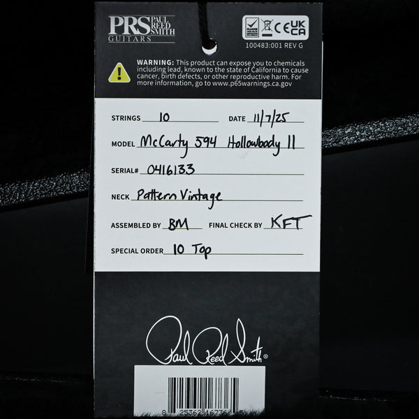PRS McCarty 594 Hollowbody II w/ 10-Top- McCarty Sunburst 2025 (0416133)