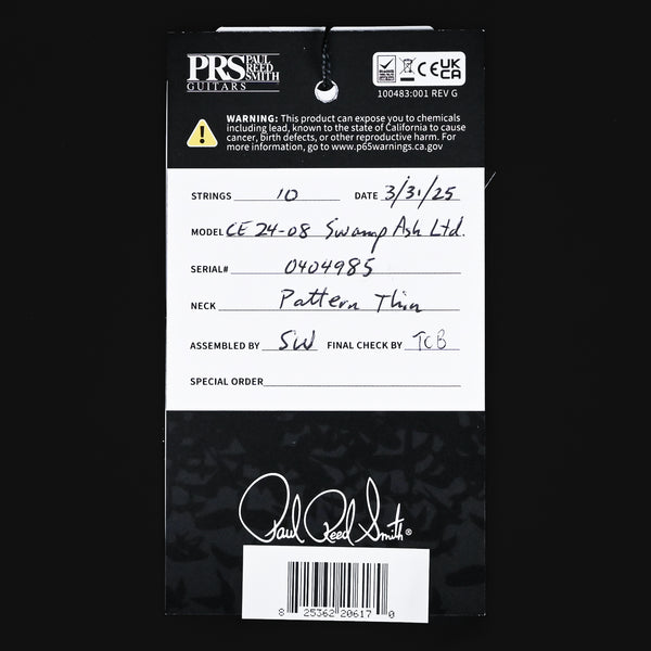 PRS CE 24-08 Swamp Ash Limited Edition- Vintage Natural 2025 (0404985)