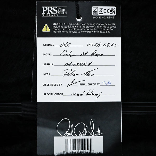 PRS Custom 24 Piezo Wood Library w/ 10-Top, Brazilian Rosewood, & DMO Pickups- Faded Blue Jean 2025 (0409887)