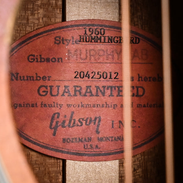 Gibson Custom 1960 Hummingbird Murphy Lab Light Aged- Heritage Cherry Sunburst 2025 (20425012)