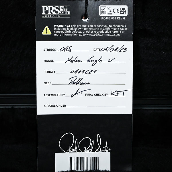 PRS Modern Eagle V Electric Guitar- Gray Black 2025 (0409621)