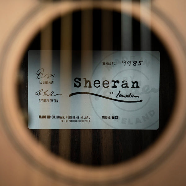 Sheeran by Lowden W-03 Natural Cedar Top Rosewood Ebony Fingerboard (9985)