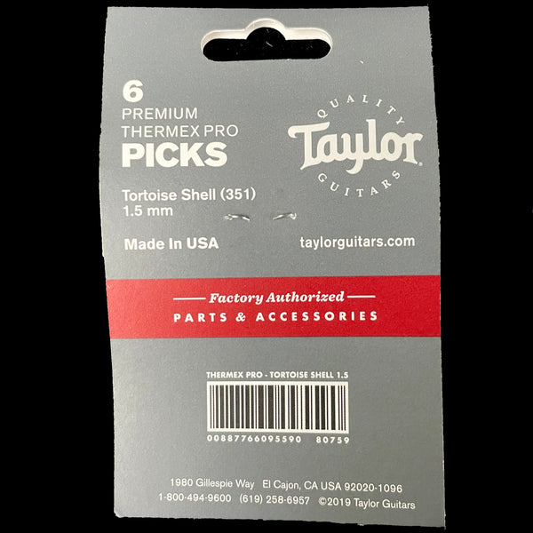 Taylor Premium 351 Thermex Pro Picks Tortoise Shell 6-Pack 1.5 mm
