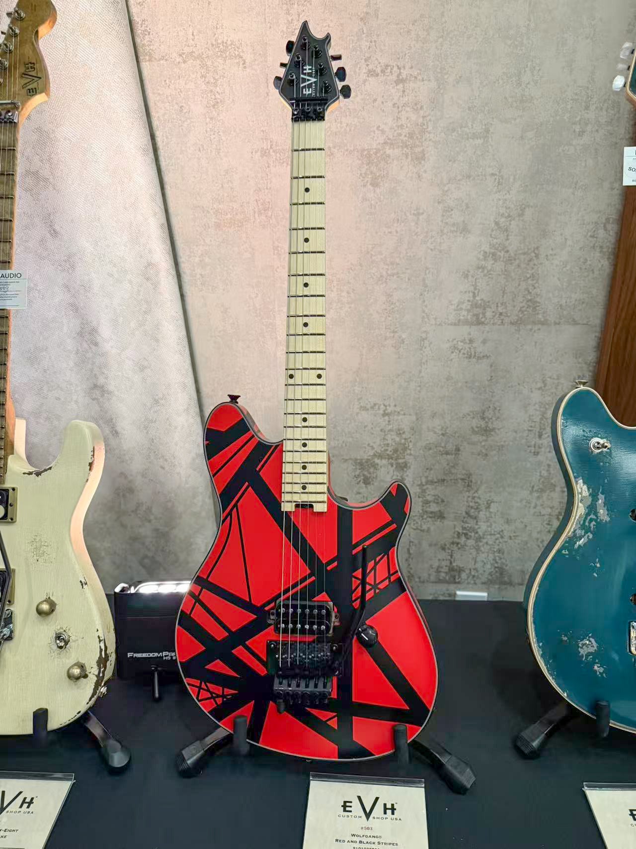 EVH Custom Shop USA Special Edition Wolfgang- Red and Black Stripes Showpiece (WG17124A)
