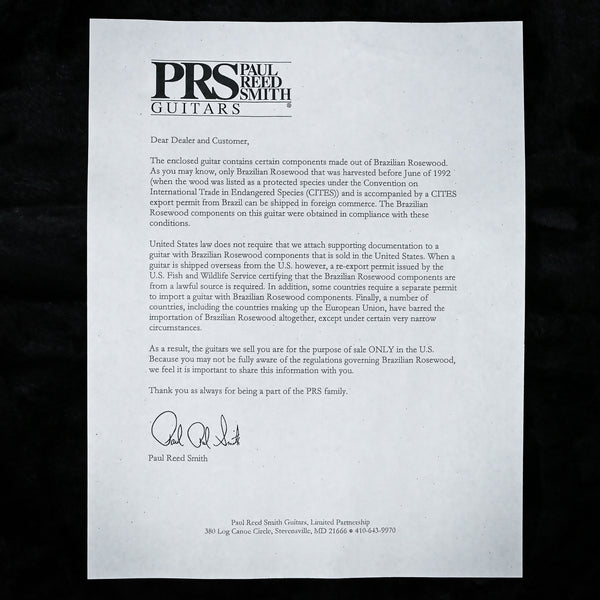 PRS Custom 24 Piezo Wood Library w/ 10-Top, Brazilian Rosewood, & DMO Pickups- Eriza Verde 2025 (0409888)