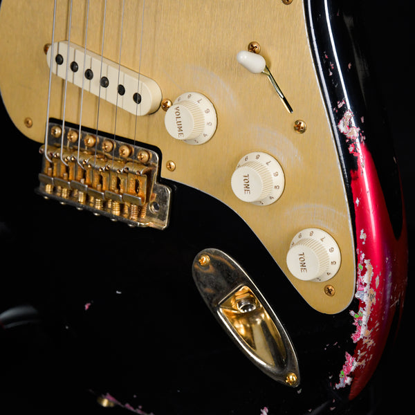 Fender Custom Shop 1962 / 62 Stratocaster Heavy Relic Gold Hardware Black over Pink Paisley Josefina Hand Wound Pickups 2024 (R134936)