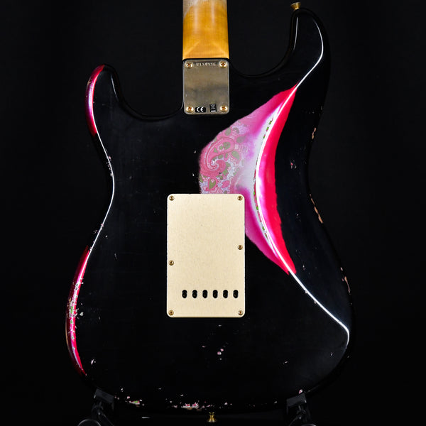 Fender Custom Shop 1962 / 62 Stratocaster Heavy Relic Gold Hardware Black over Pink Paisley Josefina Hand Wound Pickups 2024 (R134936)