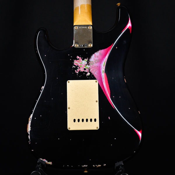 Fender Custom Shop 1962 / 62 Stratocaster Heavy Relic Gold Hardware Black over Pink Paisley Josefina Hand Wound Pickups 2024 (R134942)