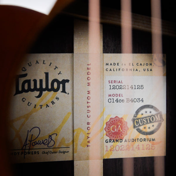 Taylor Custom Catch #34 GA Lutz Spruce/Indian Rosewood Acoustic Electric Guitar Natural with Honey Yellow Top 2024 (1202214125)