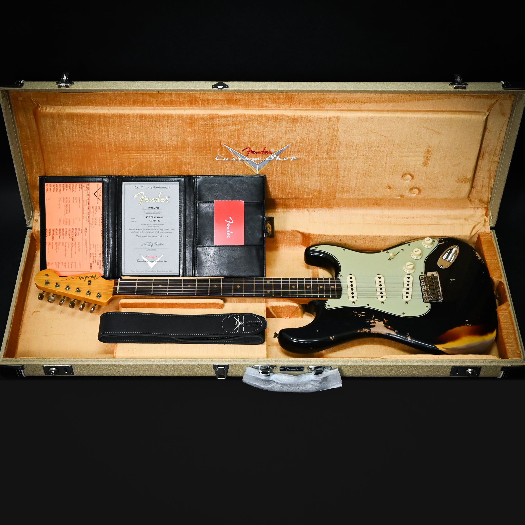 Fender Custom Shop '60 Stratocaster Heavy Relic- Aged Black / 3-color Sunburst 2025 (CZ584483)