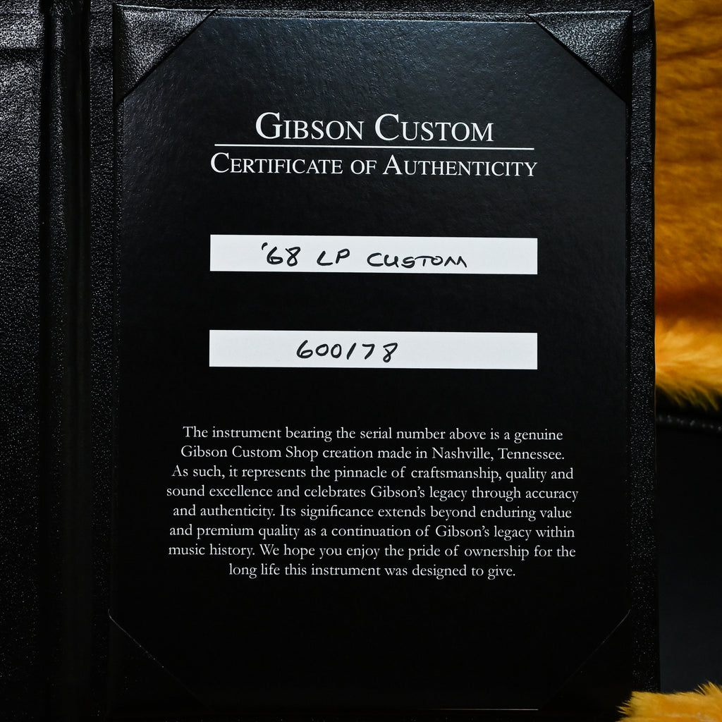 Gibson Custom 1968 Les Paul Custom Reissue Gloss- Ebony 2026 (600178)
