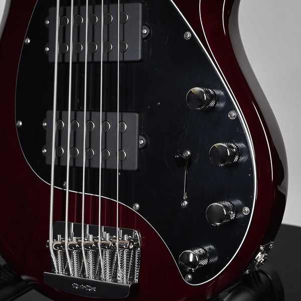 Ernie Ball Music Man StingRay 5 Special HH 5-String Bass Guitar- Translucent Oxblood (K07360)