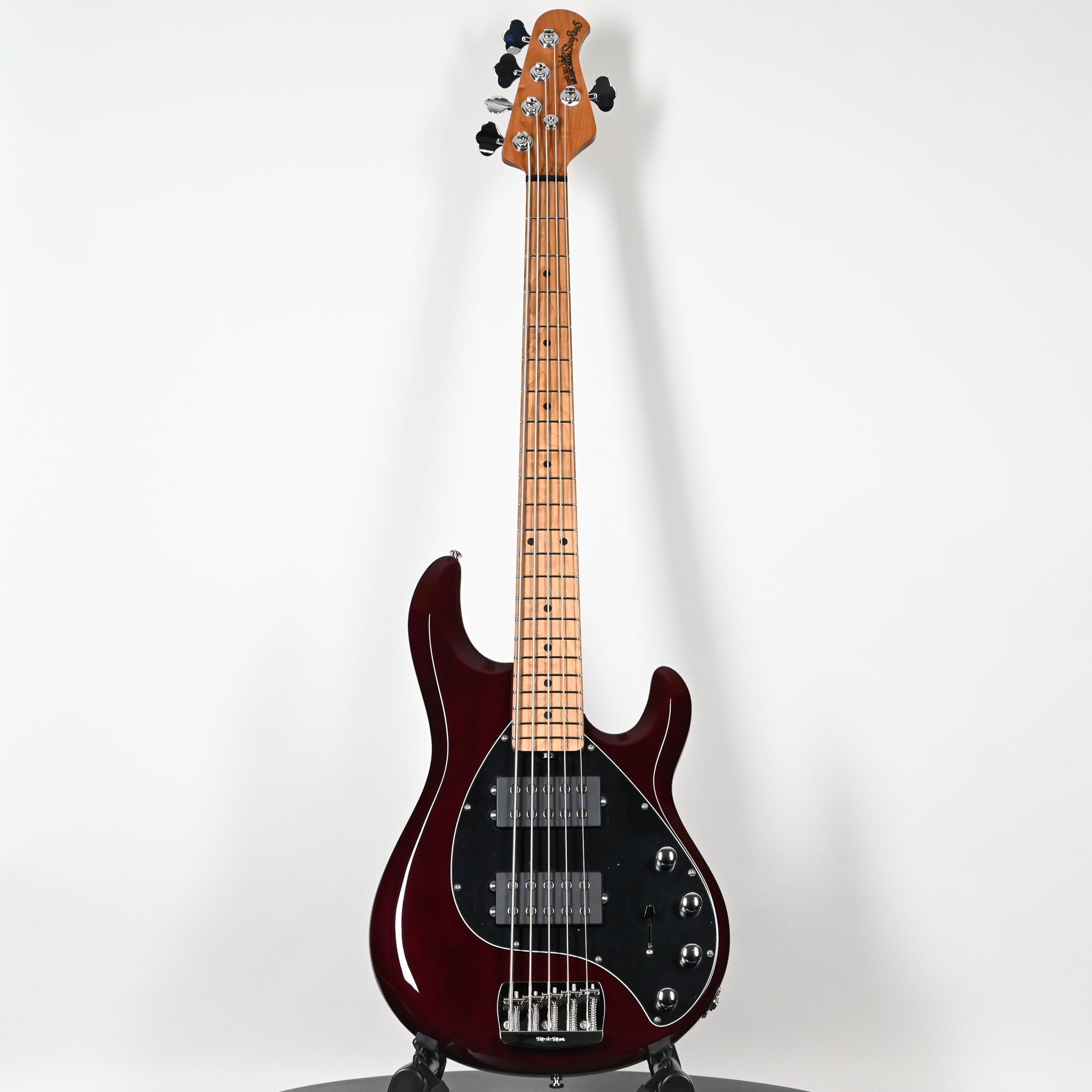 Ernie Ball Music Man StingRay 5 Special HH 5-String Bass Guitar- Translucent Oxblood (K07360)