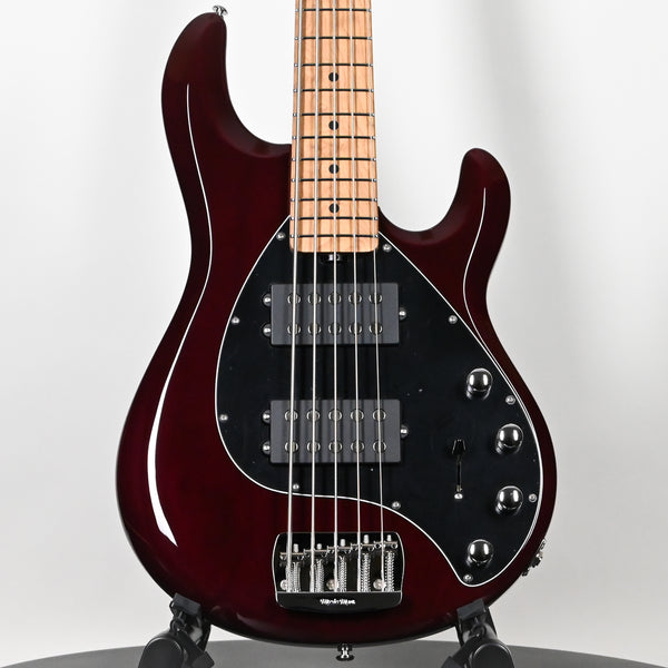 Ernie Ball Music Man StingRay 5 Special HH 5-String Bass Guitar- Translucent Oxblood (K07360)